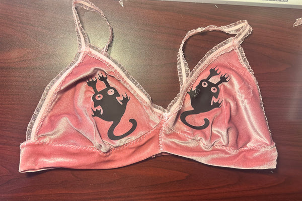 Cat Scratch Bralette• pink velvet