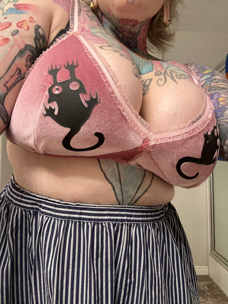 Cat Scratch Bralette• pink velvet