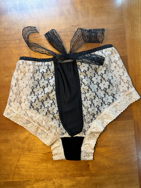 The Rebecca-2 PIECE BLACK n BROWN high waisted